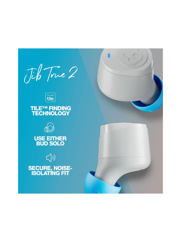 Skullcandy Jib True 2 Wireless Earbuds - Grey Blue