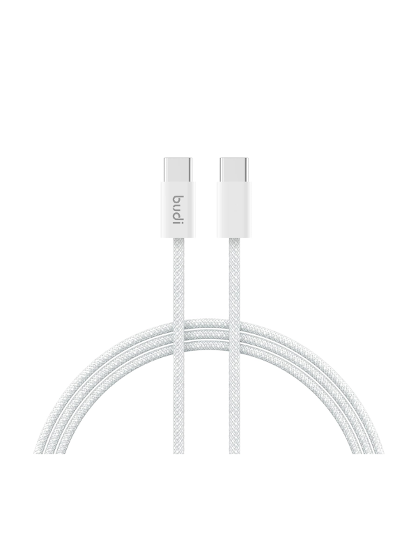 BUDI USB-C to USB-C Cable - 1M - 2.4A Braided Charging Cable