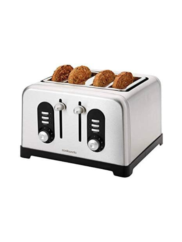 Cookworks 4 Slice Toaster - Stainless Steel