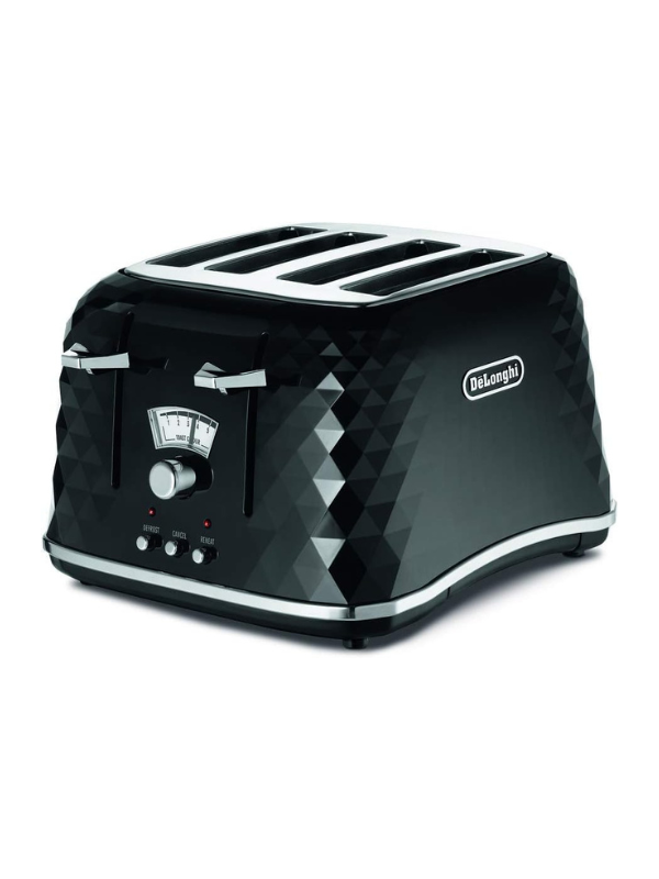 De'Longhi Brillante 4-Slice Toaster - Black, Fast Toasting