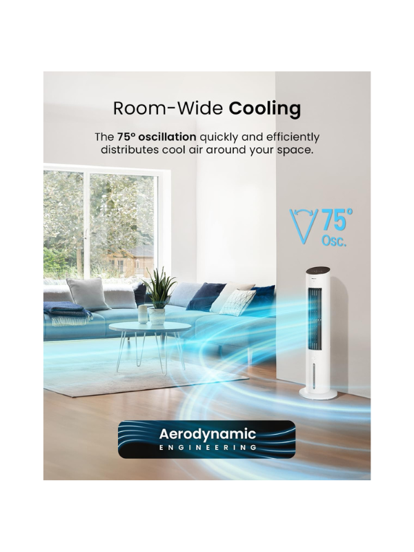 Pro Breeze 5L Evaporative Air Cooler & Tower Fan - 3 Speeds, Remote Control
