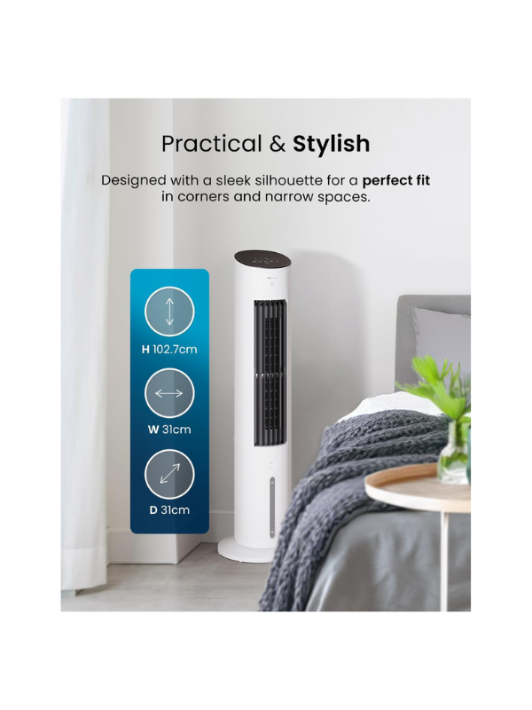 Pro Breeze 5L Evaporative Air Cooler & Tower Fan - 3 Speeds, Remote Control