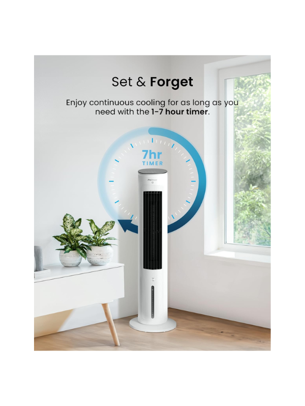 Pro Breeze 5L Evaporative Air Cooler & Tower Fan - 3 Speeds, Remote Control