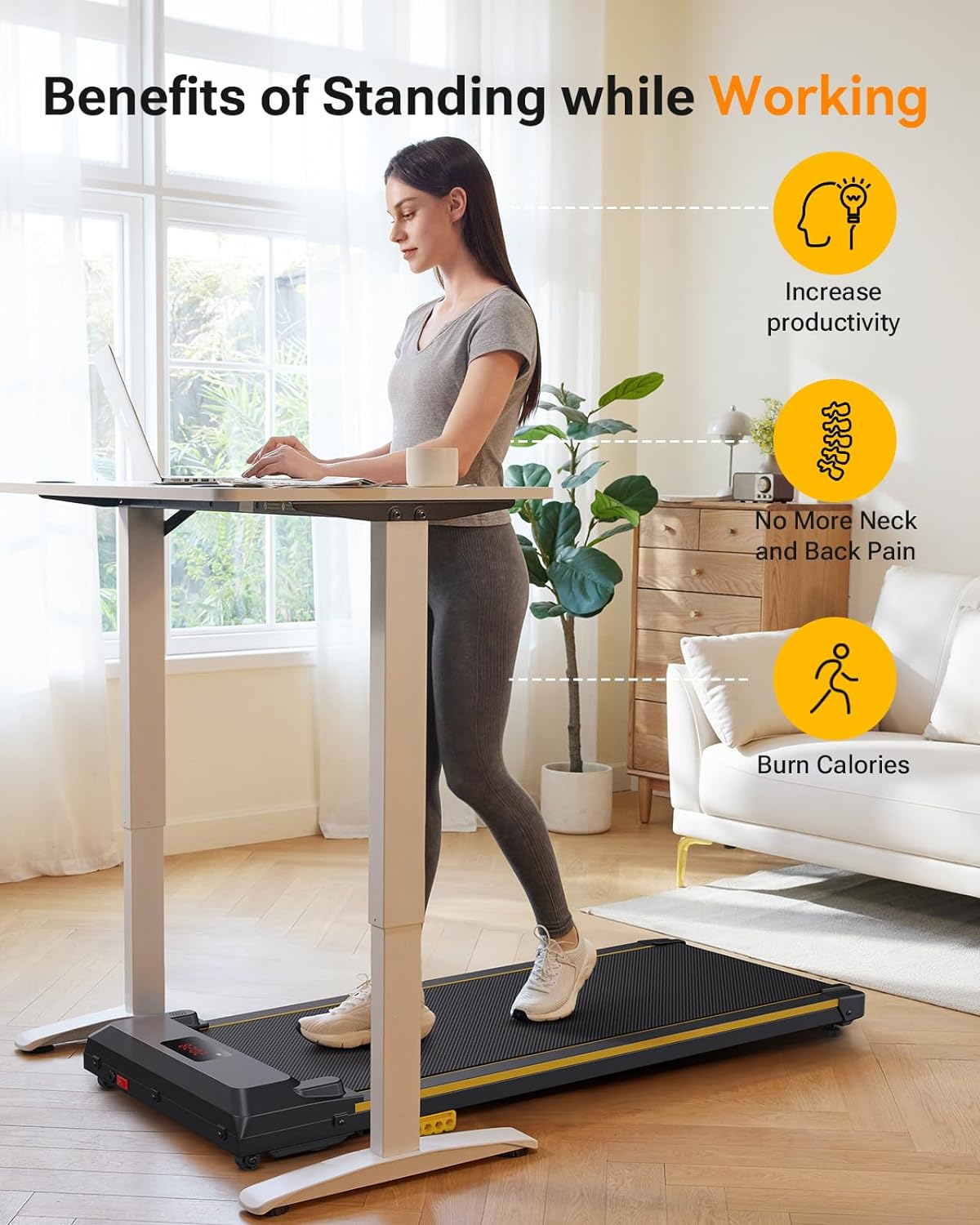 Urevo Spacewalk E1 Treadmill - Compact and Portable with Double Shock Absorption